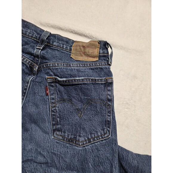 Levis 501 Jeans Womens Straight Classic Dark Wash Stretch Denim Button Fly 25x30 - Picture 4 of 13